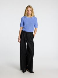VISCOSEMIX GEBREIDE TOP, Cornflower Blue, highres