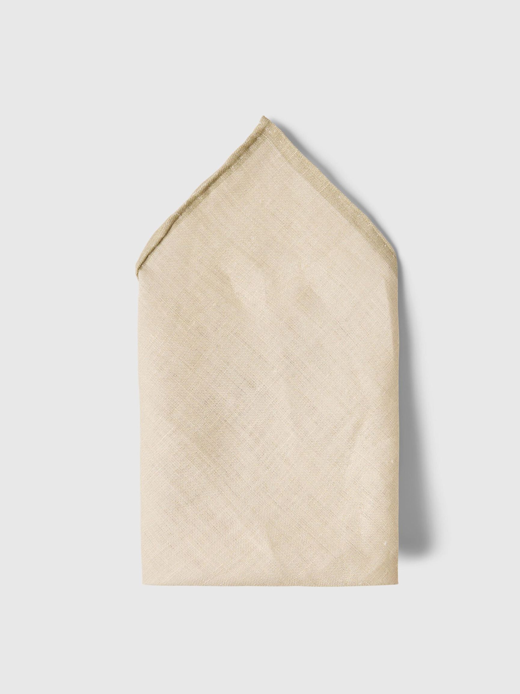 100% LINEN HANDKERCHIEF, Oatmeal, highres