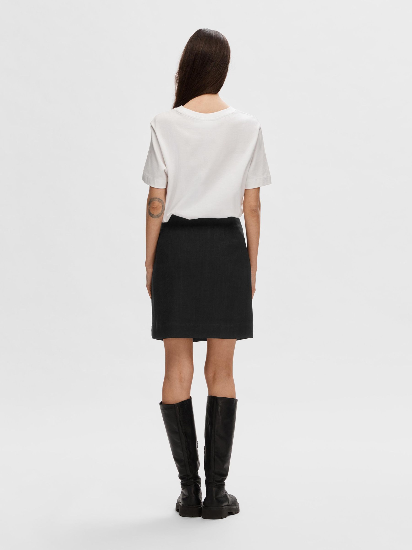 VISCOSE BLEND MINI SKIRT, Black, highres