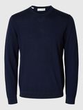 Selected 100% MERINOWOLL PULLOVER MIT RUNDHALSAUSSCHNITT, Navy Blazer, highres - 16094647_NavyBlazer_001.jpg