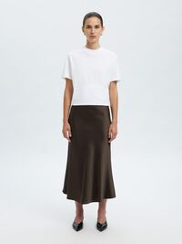 SATIN MIDI SKIRT, Delicioso, highres