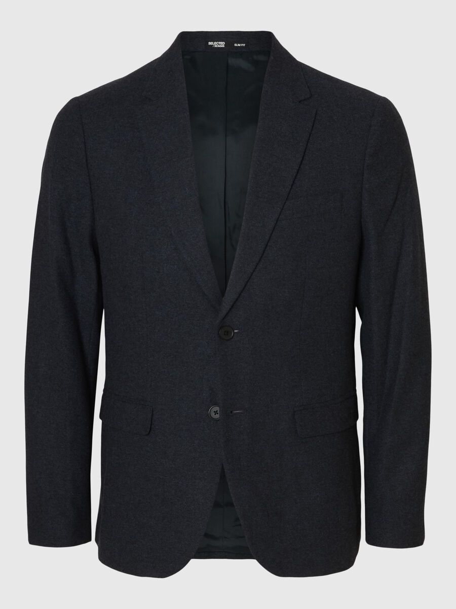 Product tile image - CHECKED WOOL BLEND  BLAZER, Dark Sapphire | 16094332_DarkSapphire_1115787