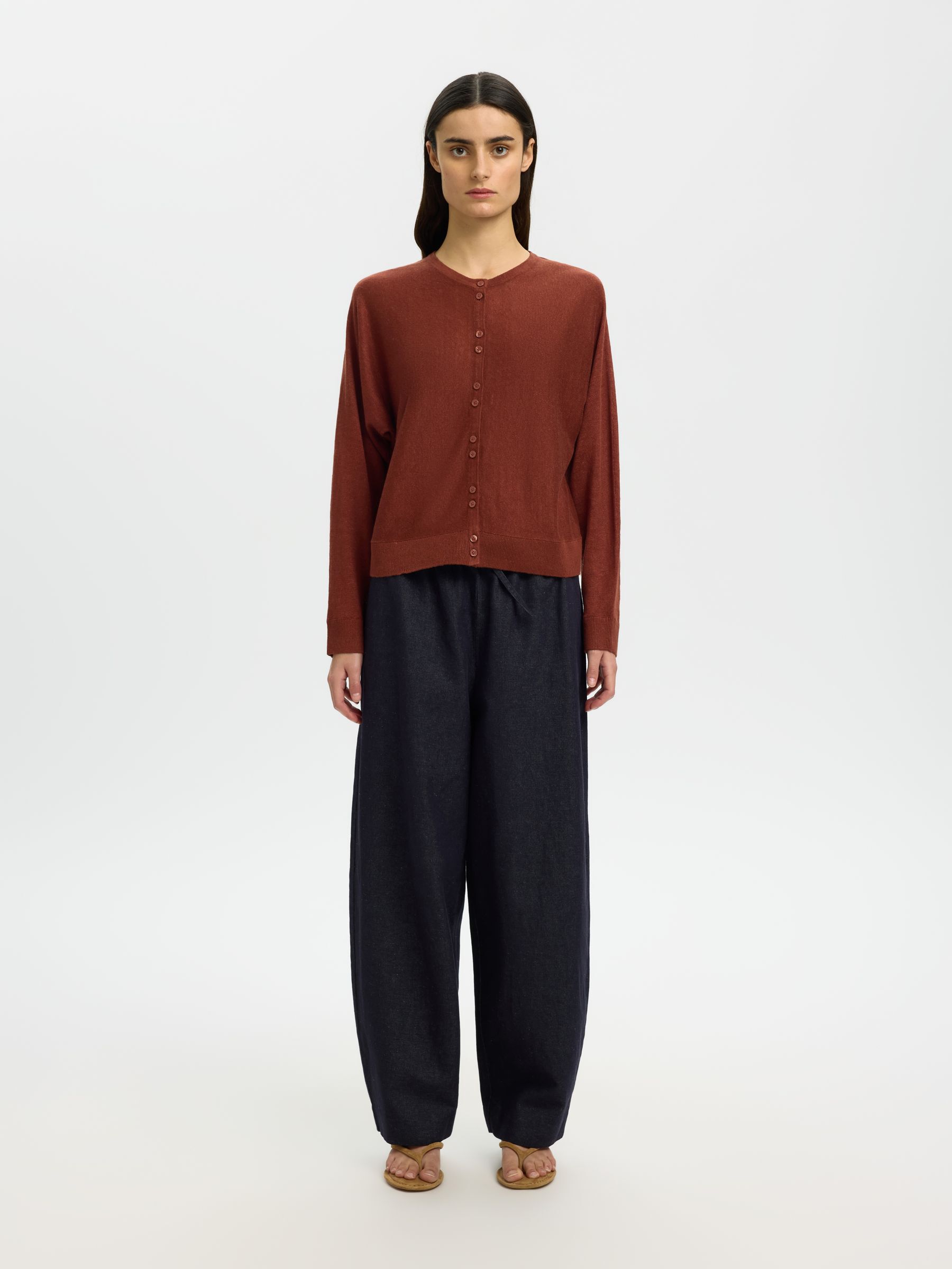 CARDIGAN A MAGLIA, Cherry Mahogany, highres