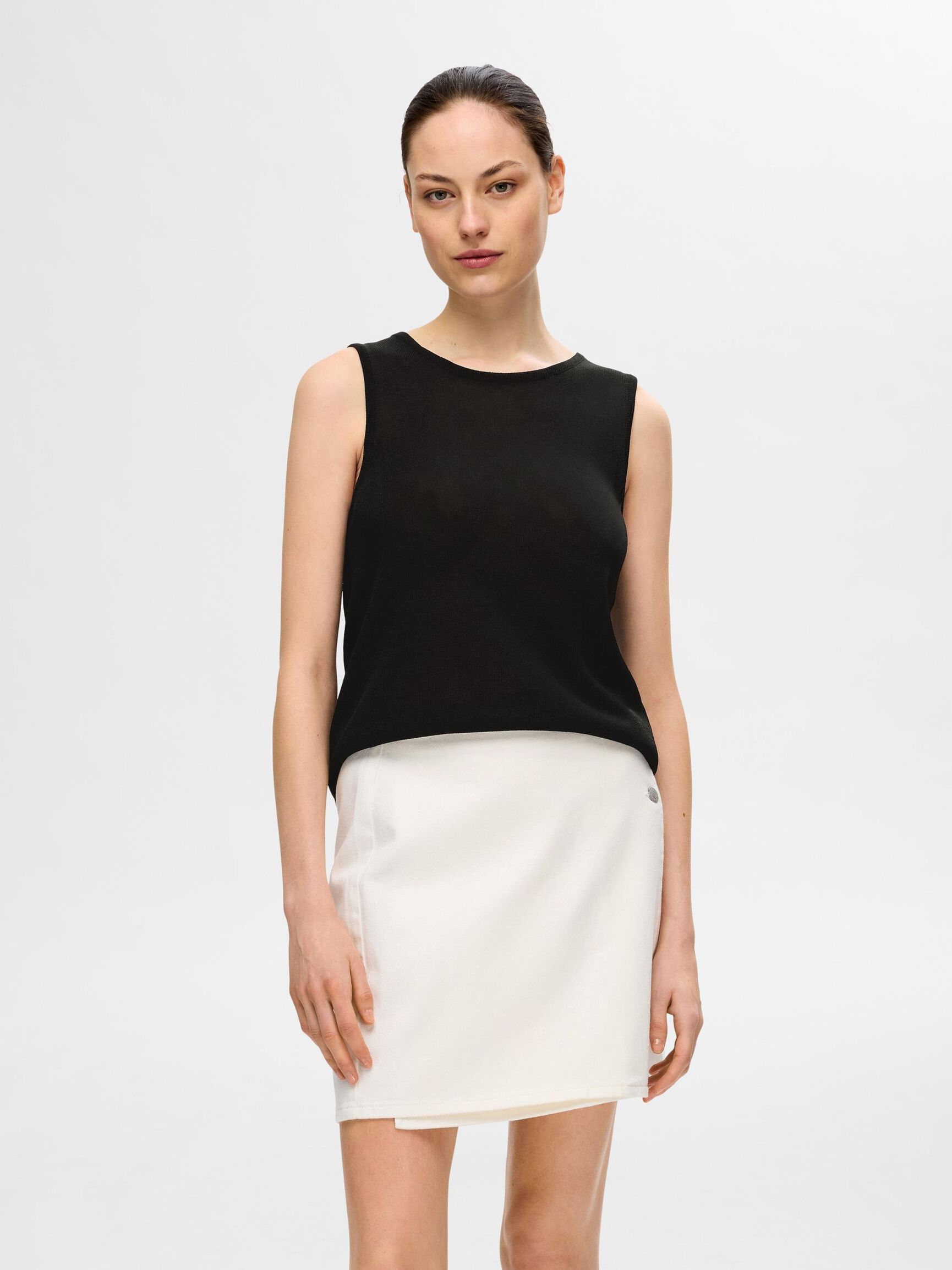 STRICK TANKTOP, Black, highres