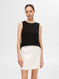 KNITTED TANK TOP, Black, highres