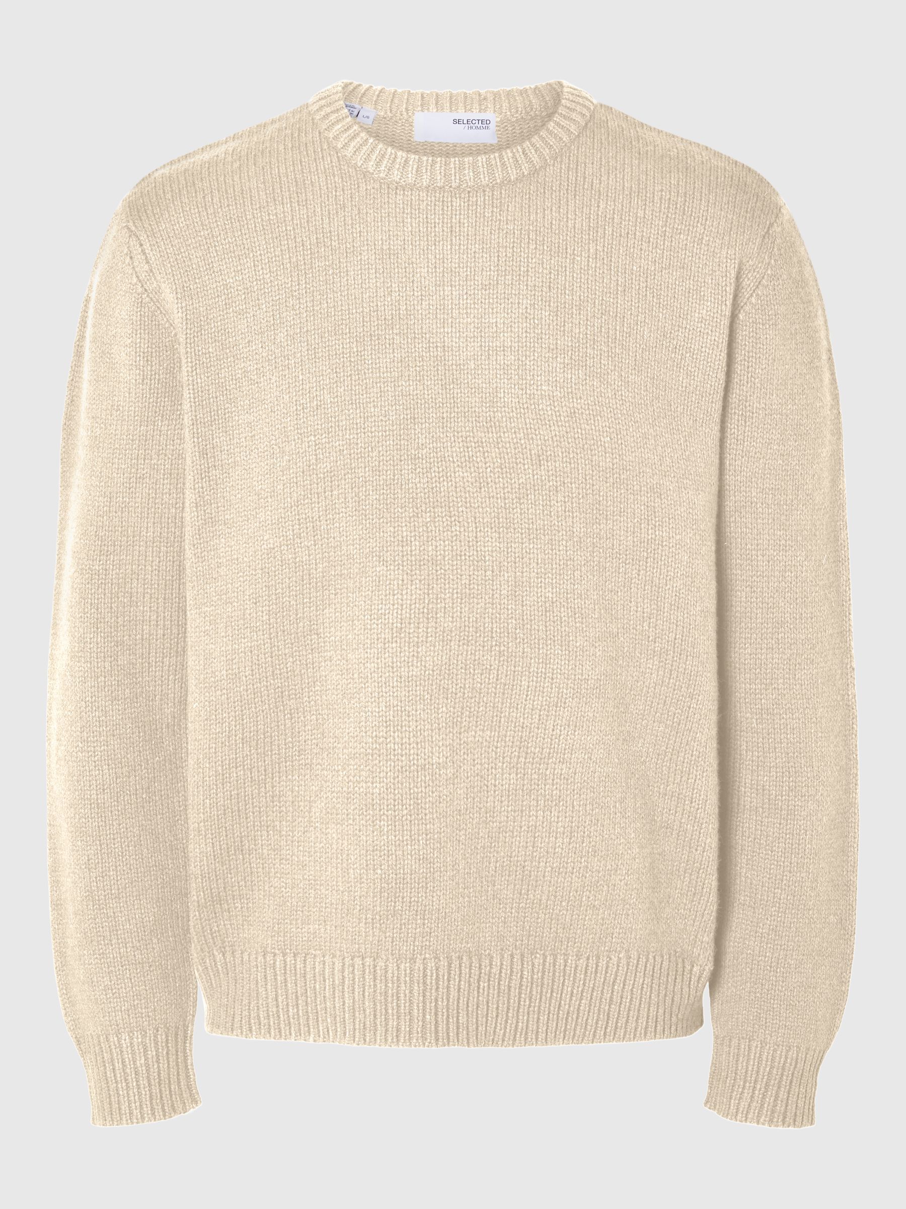 WOOL BLEND RELAXED FIT JUMPER, Oatmeal, highres