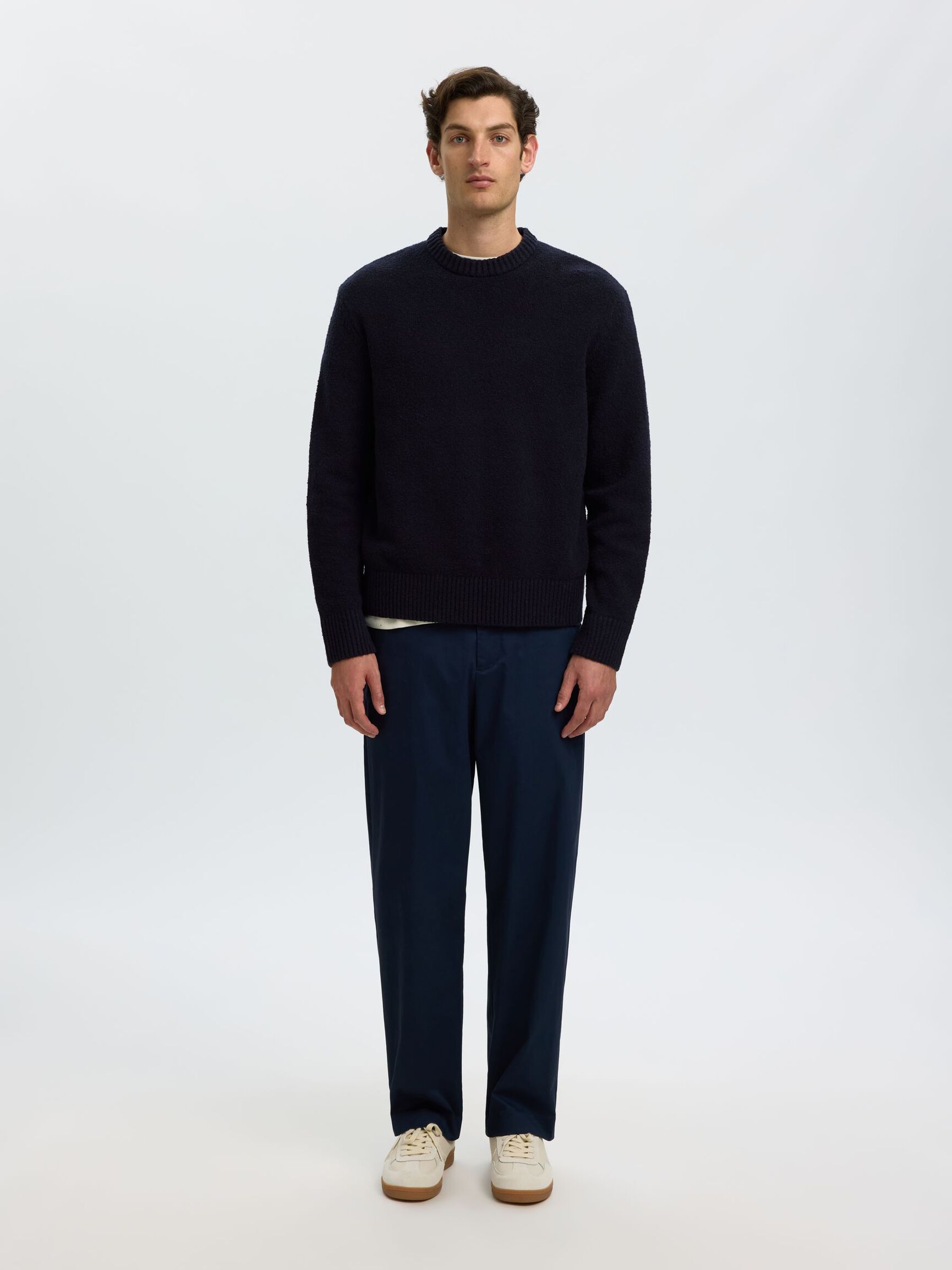 SWETER Z DZIANINY, Navy Blazer, highres
