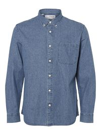MANGAS LARGAS CAMISA VAQUERA, Medium Blue Denim, highres