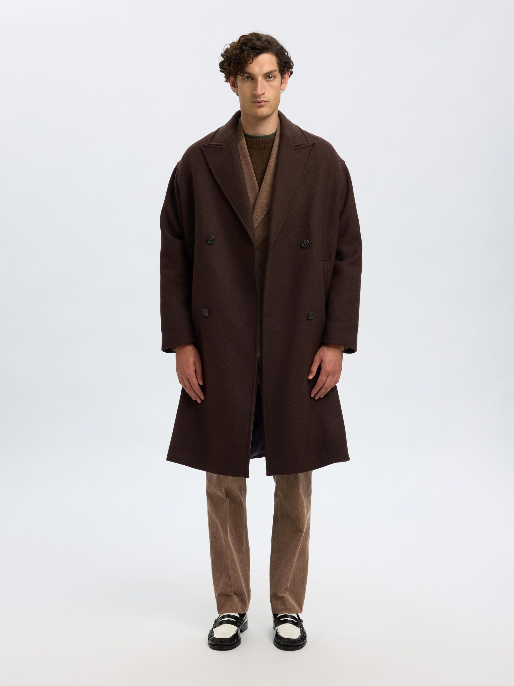 REGULAR FIT CORDUROY  DOUBLE-BREASTED BLAZER, Brownie, highres