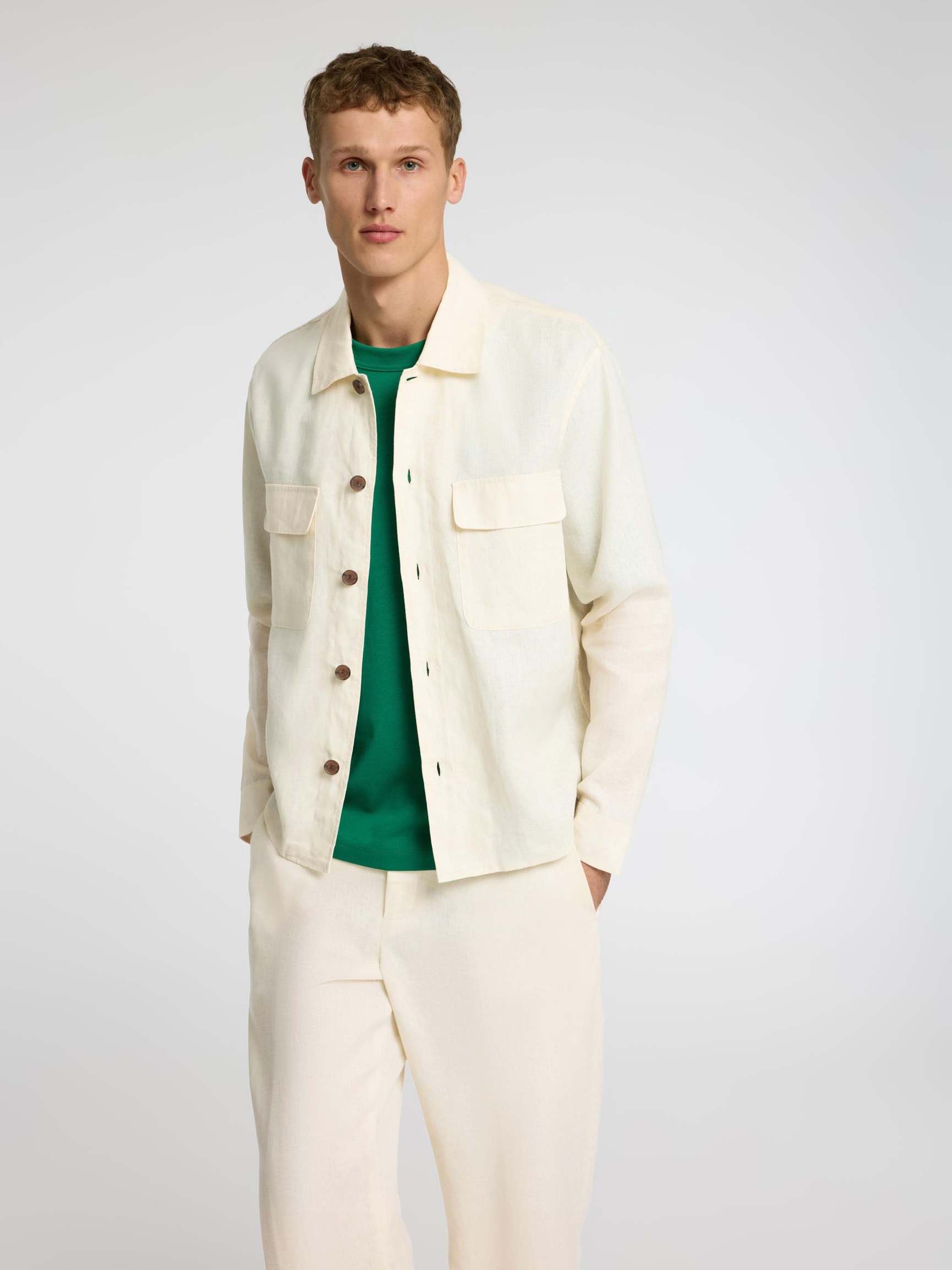 100% HØR OVERSHIRT, Egret, highres