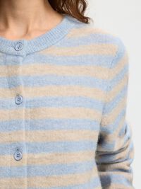 WOOL BLEND KNITTED CARDIGAN, Cashmere Blue, highres
