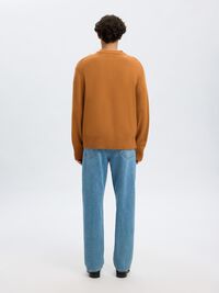 CASHMERE BLEND KNITTED PULLOVER, Chipmunk, highres