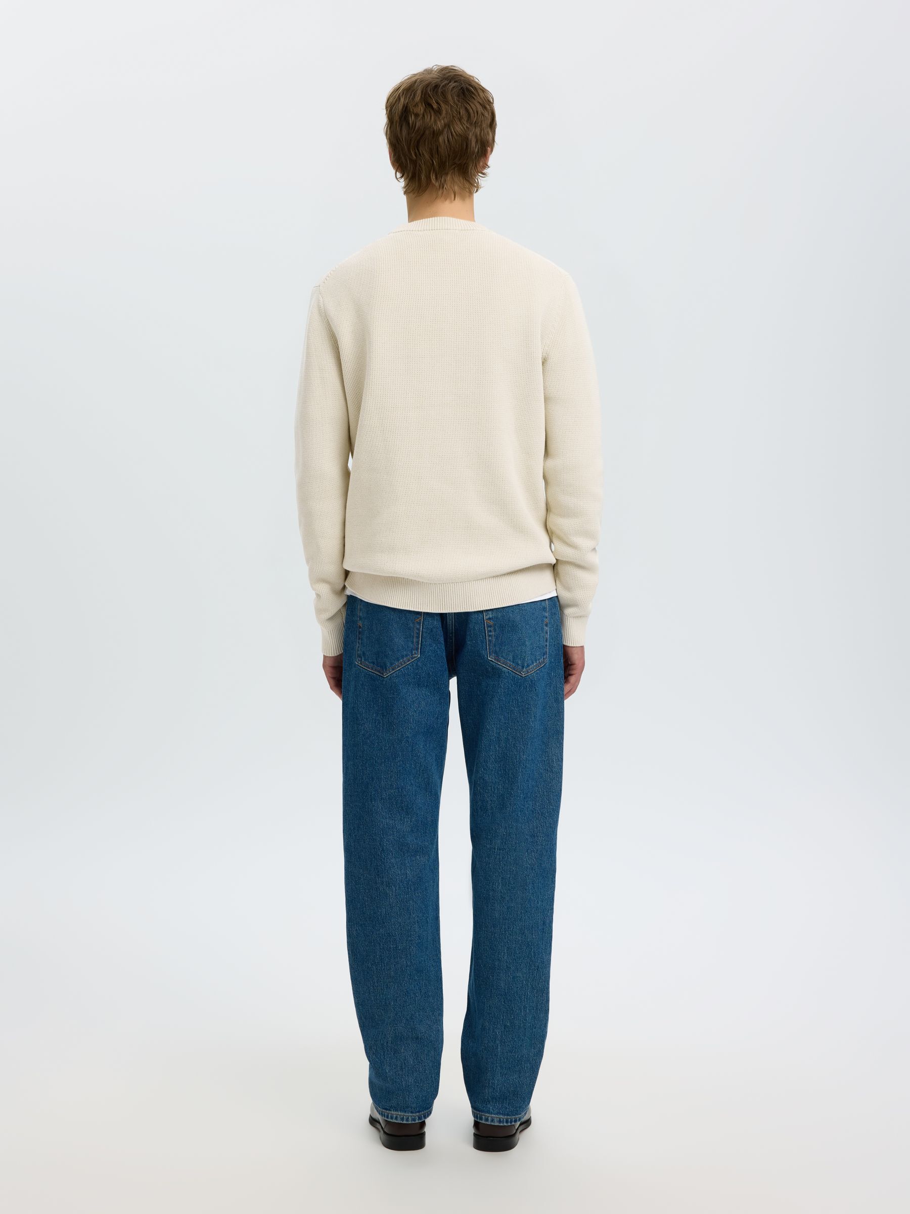 CREWNECK JUMPER, Oatmeal, highres