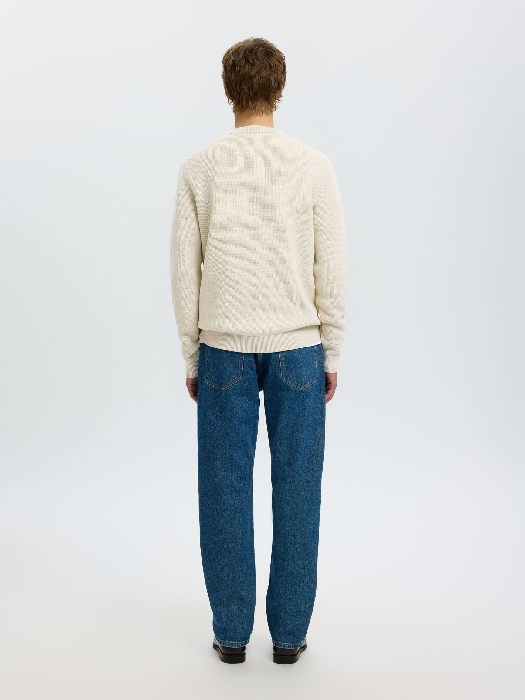 CREWNECK JUMPER, Oatmeal, highres