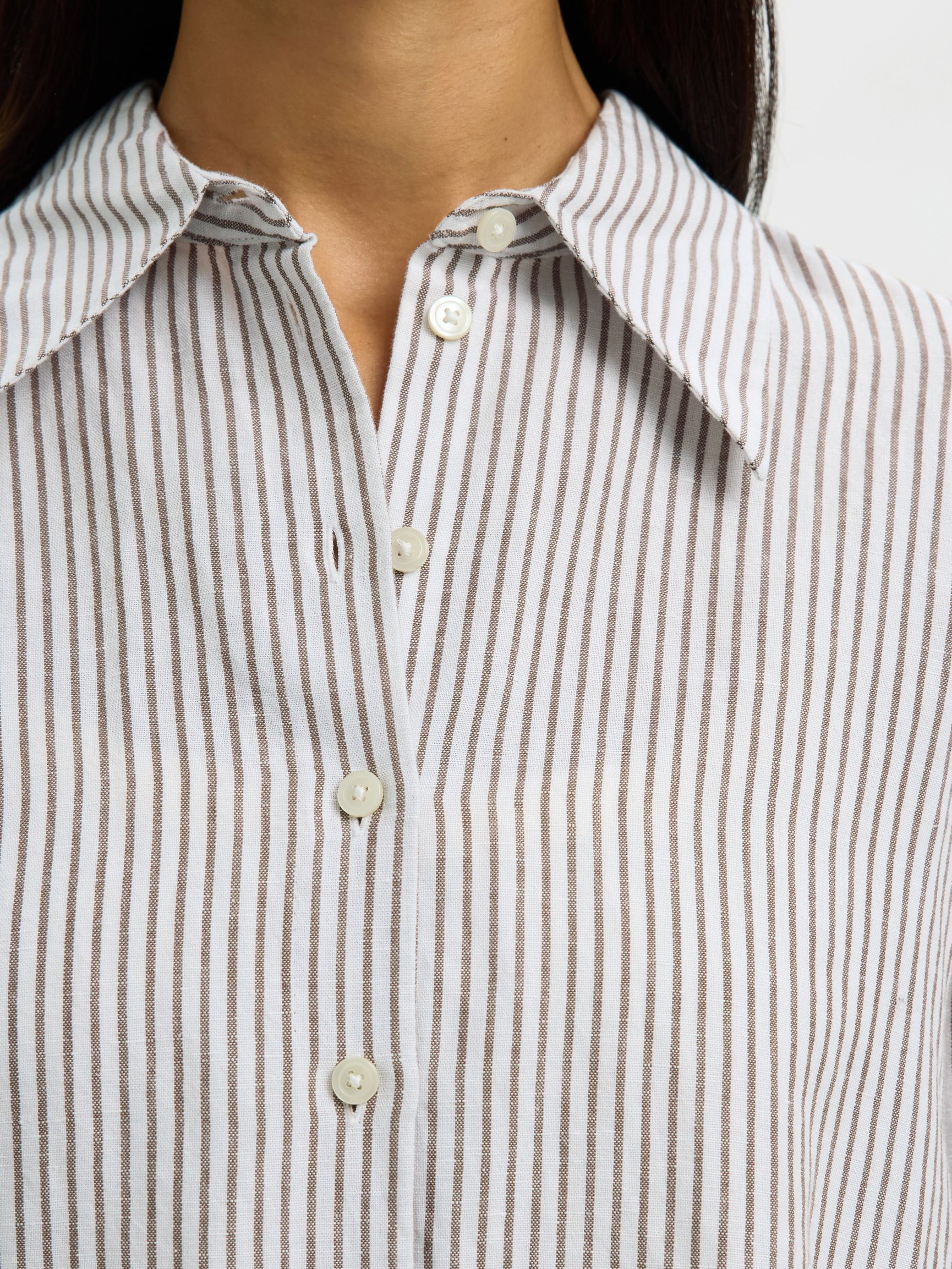 OVERSIZE CHEMISE EN LIN MÉLANGÉ, Bright White, highres