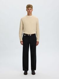RELAXED FIT  KNITTED PULLOVER, Oatmeal, highres