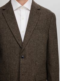 KARIERTER WOLLGEMISCH BLAZER, Brownie, highres