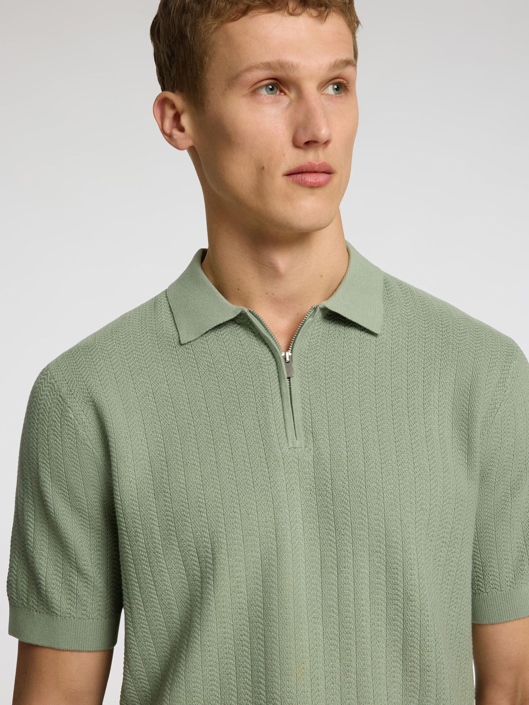 À FERMETURE ÉCLAIR POLO, Iceberg Green, highres