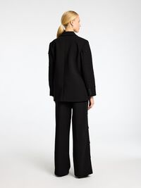 LEVEÄLAHKEISET HOUSUT, Black, highres