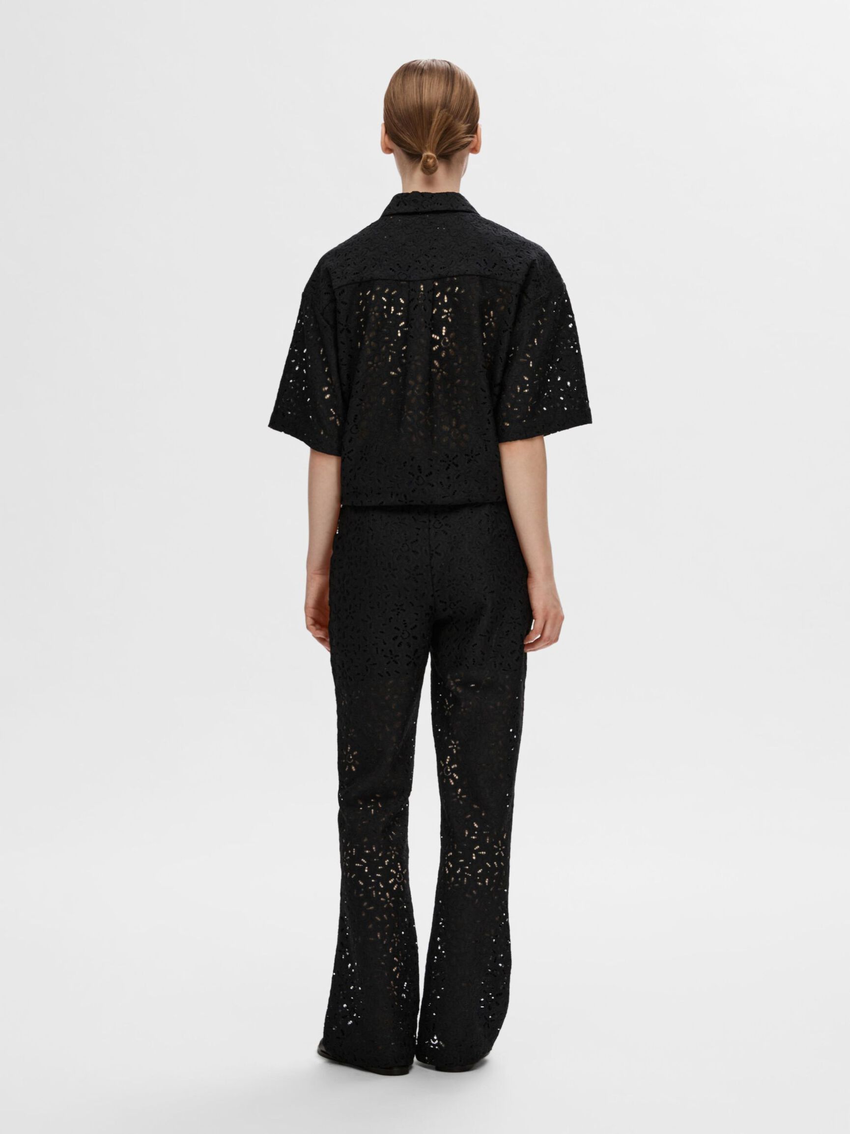 LACE TROUSERS, Black, highres
