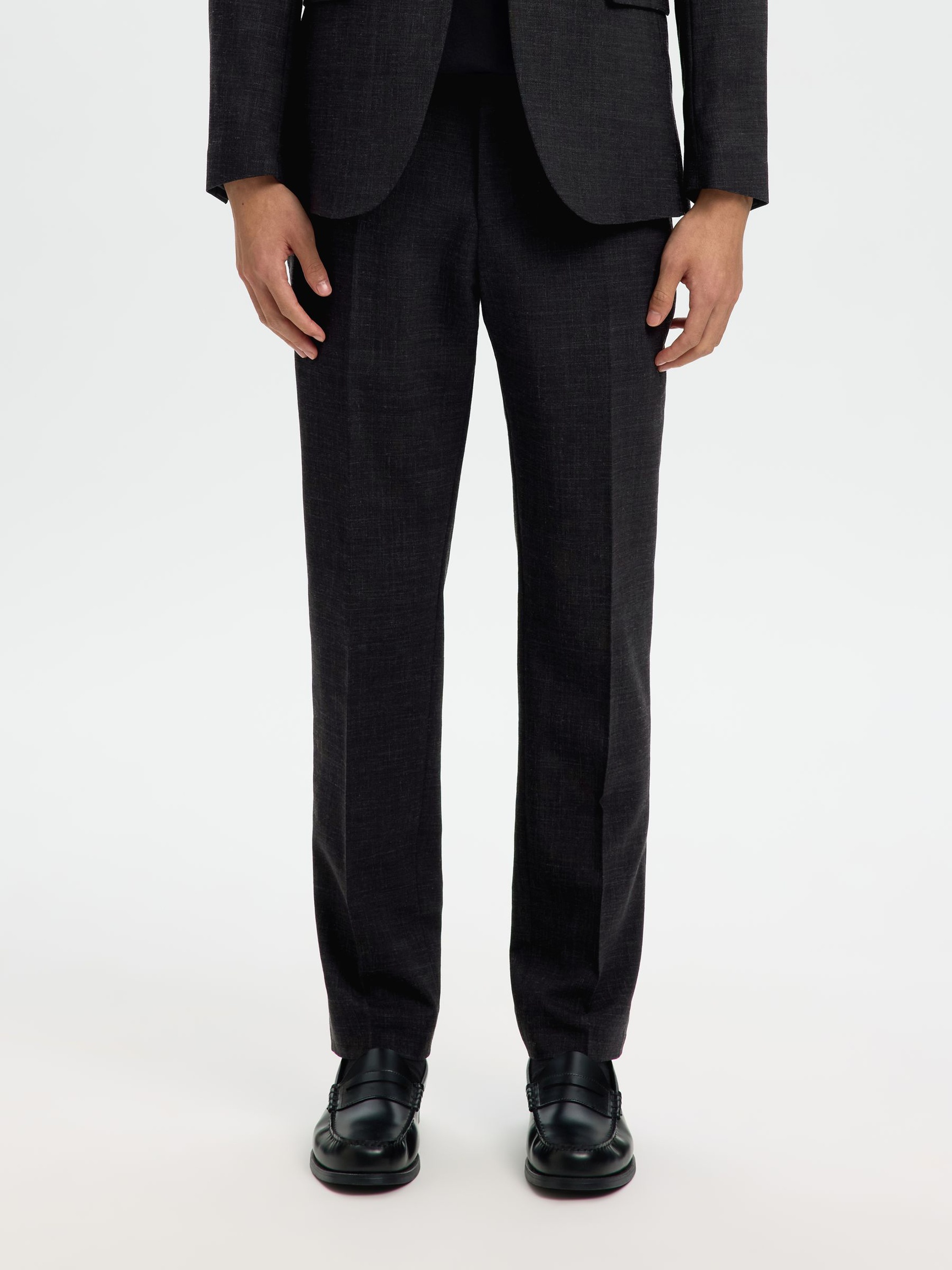 SLIM FIT ANZUGHOSE, Black, highres