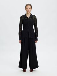 LACE SHIRT, Black, highres