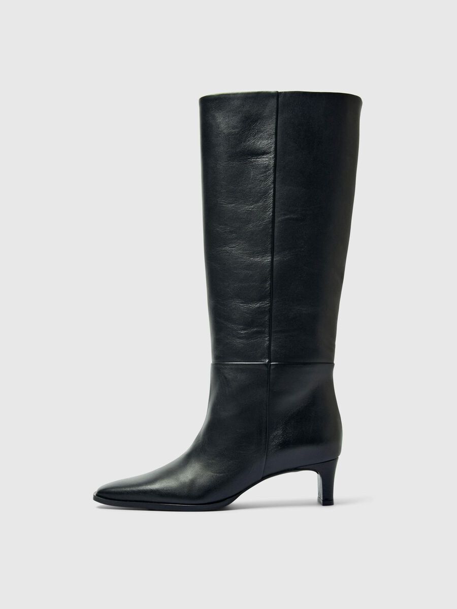 Product tile image - LEATHER HEELED BOOTS, Black | 16098519_Black