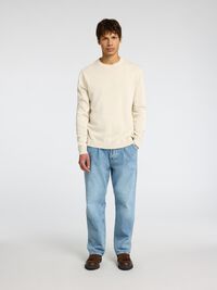 100% WOOL JUMPER, Egret, highres