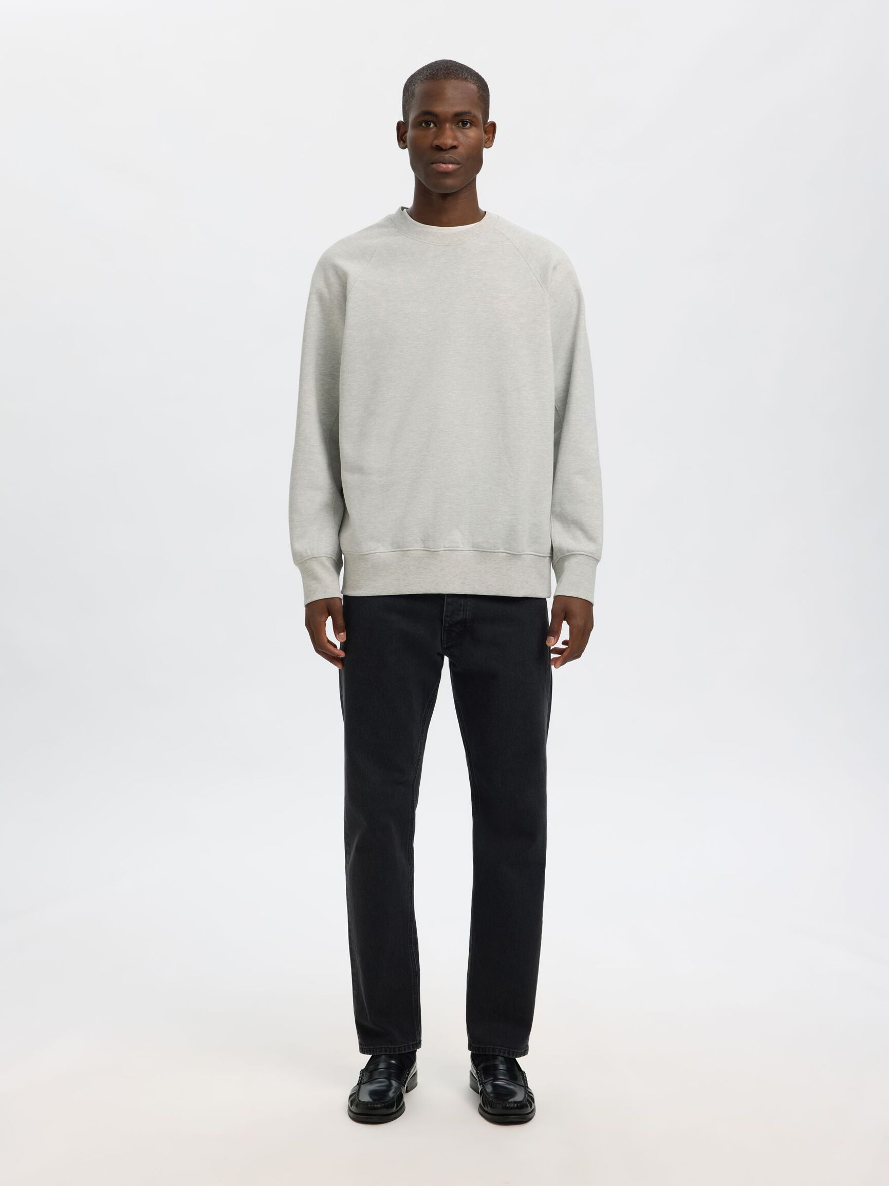 RELAXED FIT SWEATSHIRT, Light Grey Melange, highres