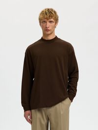 RELAXED FIT LONG-SLEEVED T-SHIRT, Demitasse, highres