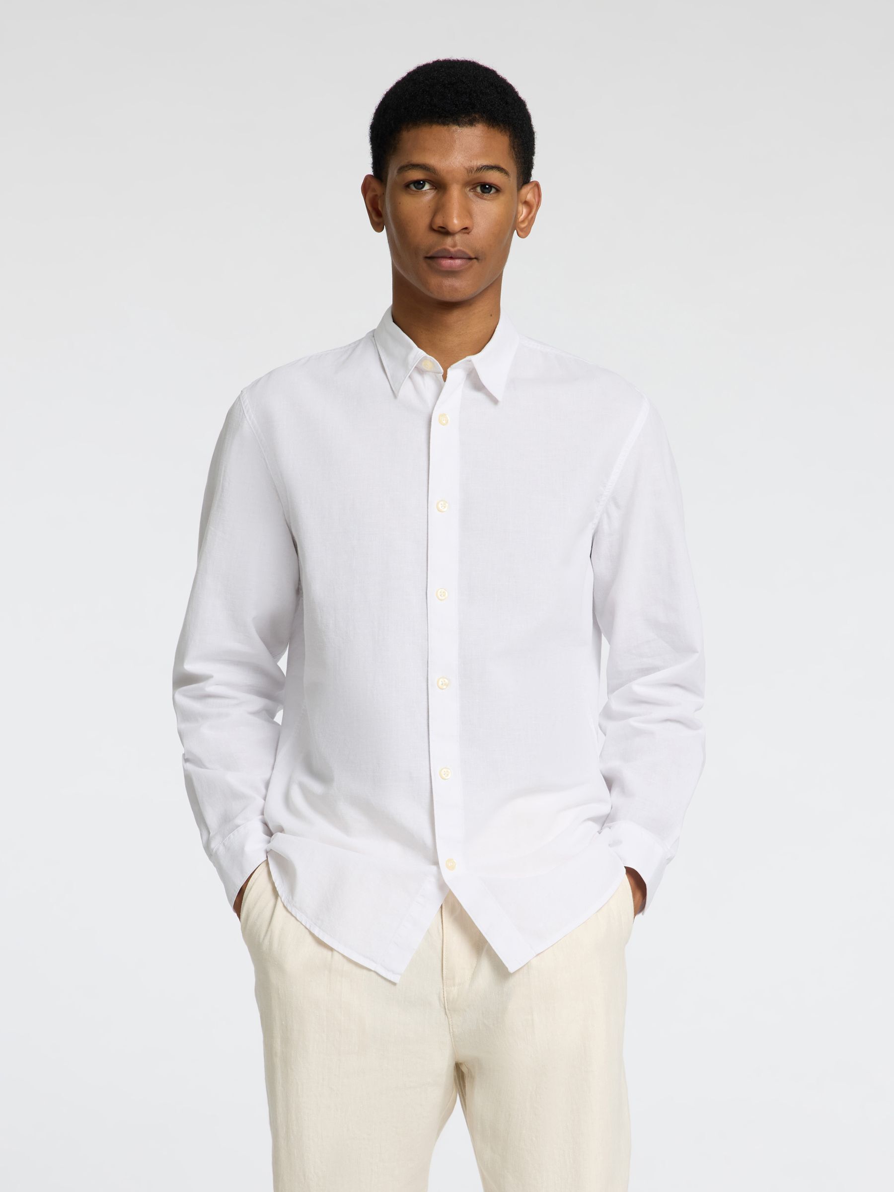 LONG SLEEVED SHIRT, White, highres