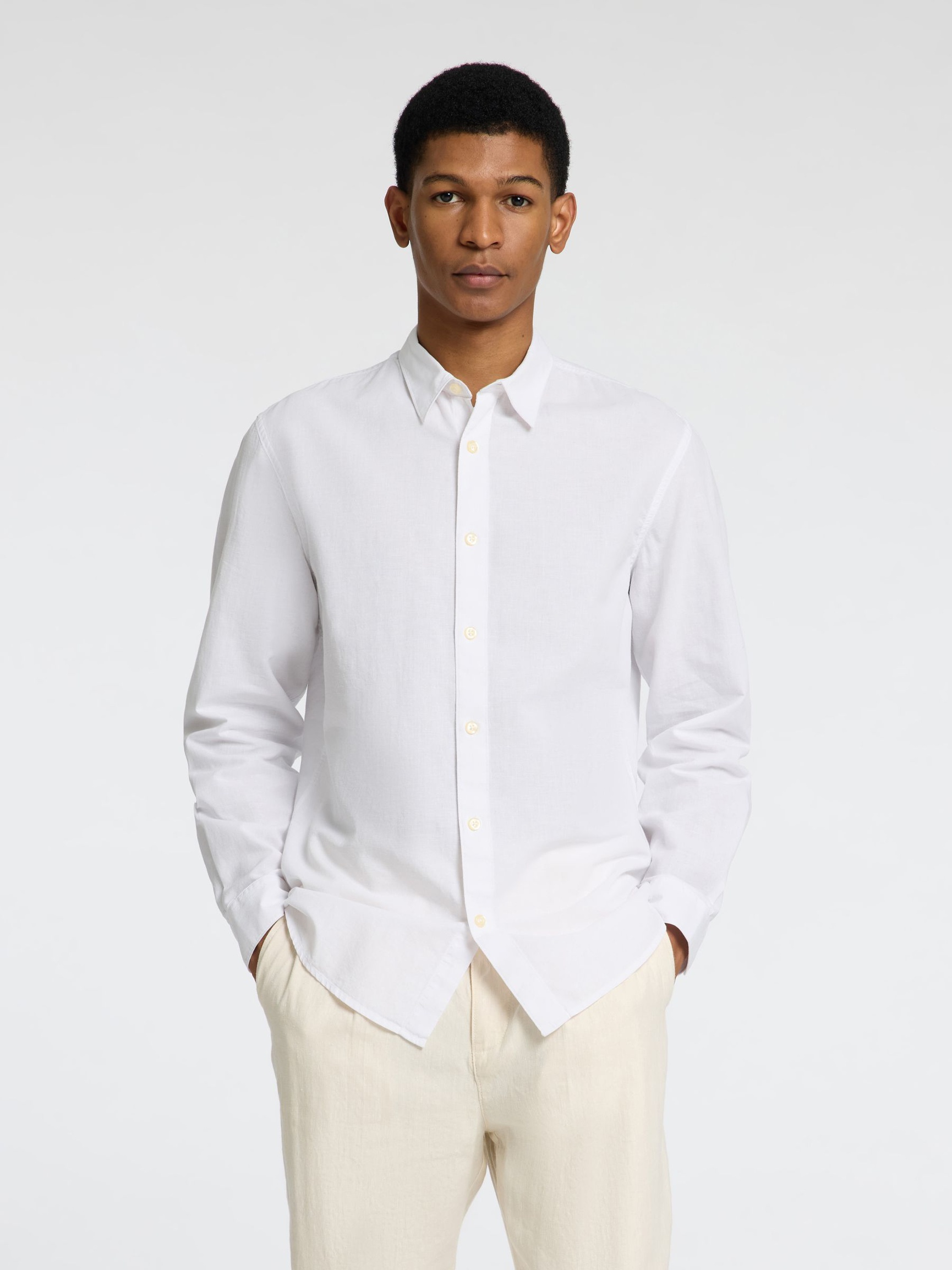 LONG SLEEVED SHIRT, White, highres