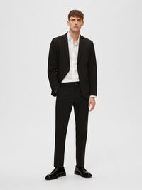 COUPE SLIM EN VISCOSE MÉLANGÉE BLAZER, Black, highres