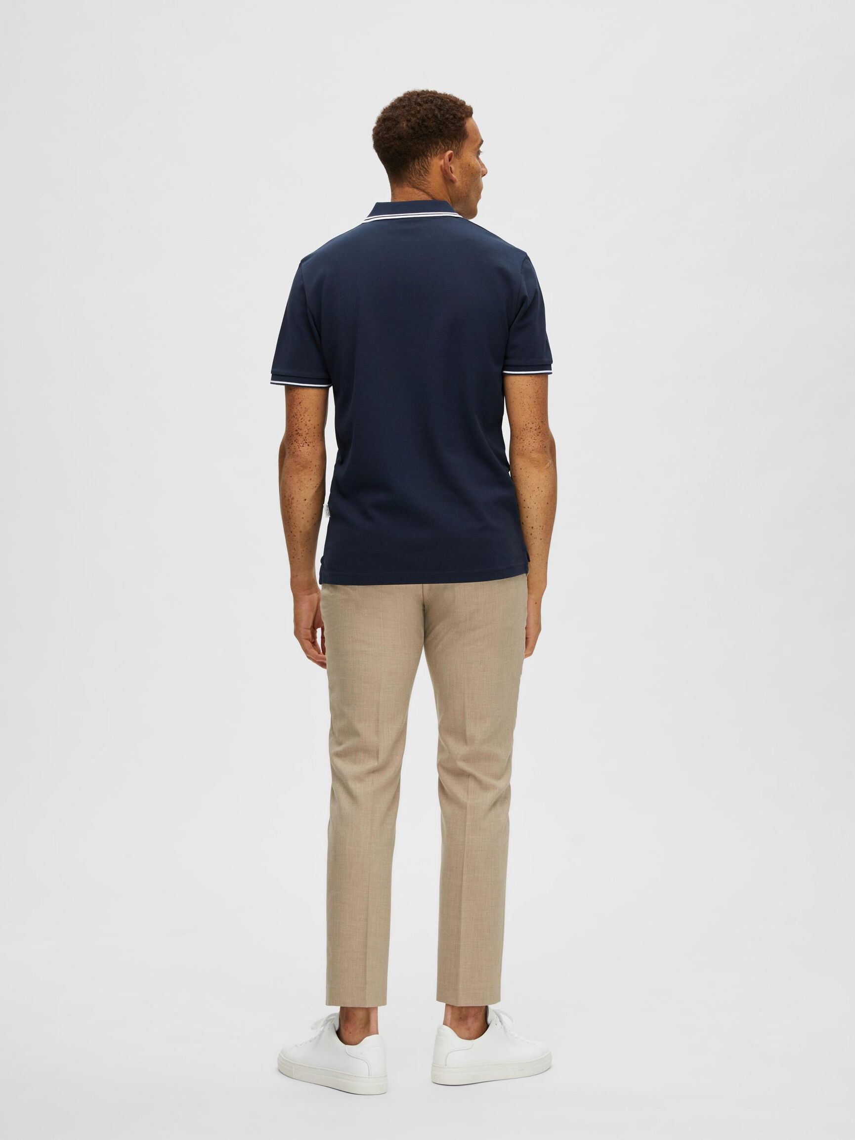 KORTÆRMET POLO, Navy Blazer, highres