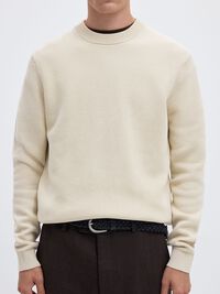 CREWNECK PULLOVER, Oatmeal, highres