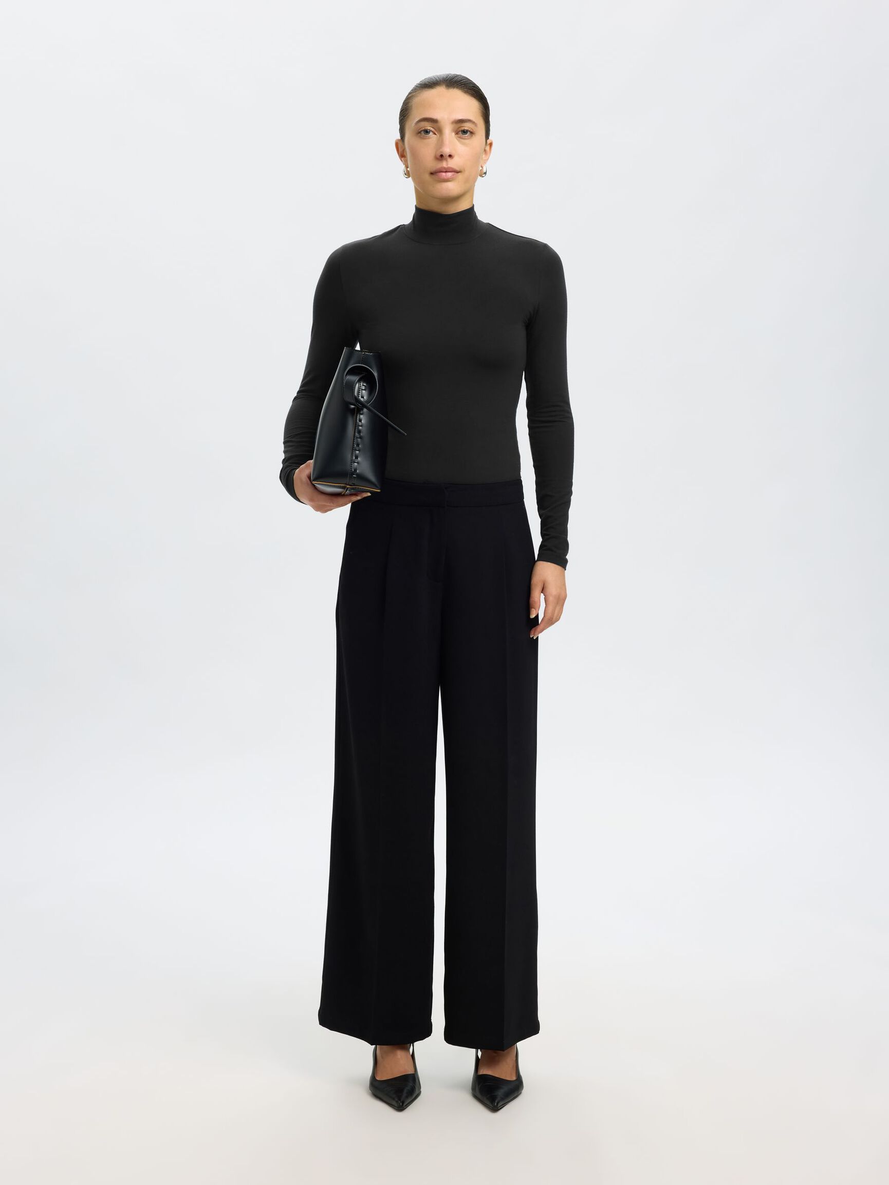 TOP A MANICHE LUNGHE, Black, highres