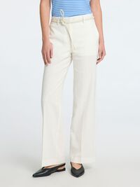 TAILORED WIDE-LEG TROUSERS, Bright White, highres