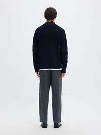 ORGANIC COTTON HALF-ZIP JUMPER, Sky Captain, highres