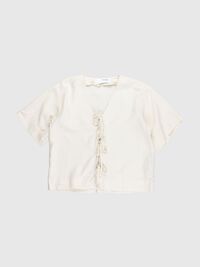 TIE FRONT V-NECK TOP, Birch, highres