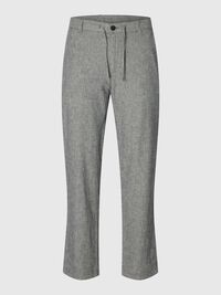 SLIM TAPERED LINEN BLEND TROUSERS, Sky Captain, highres