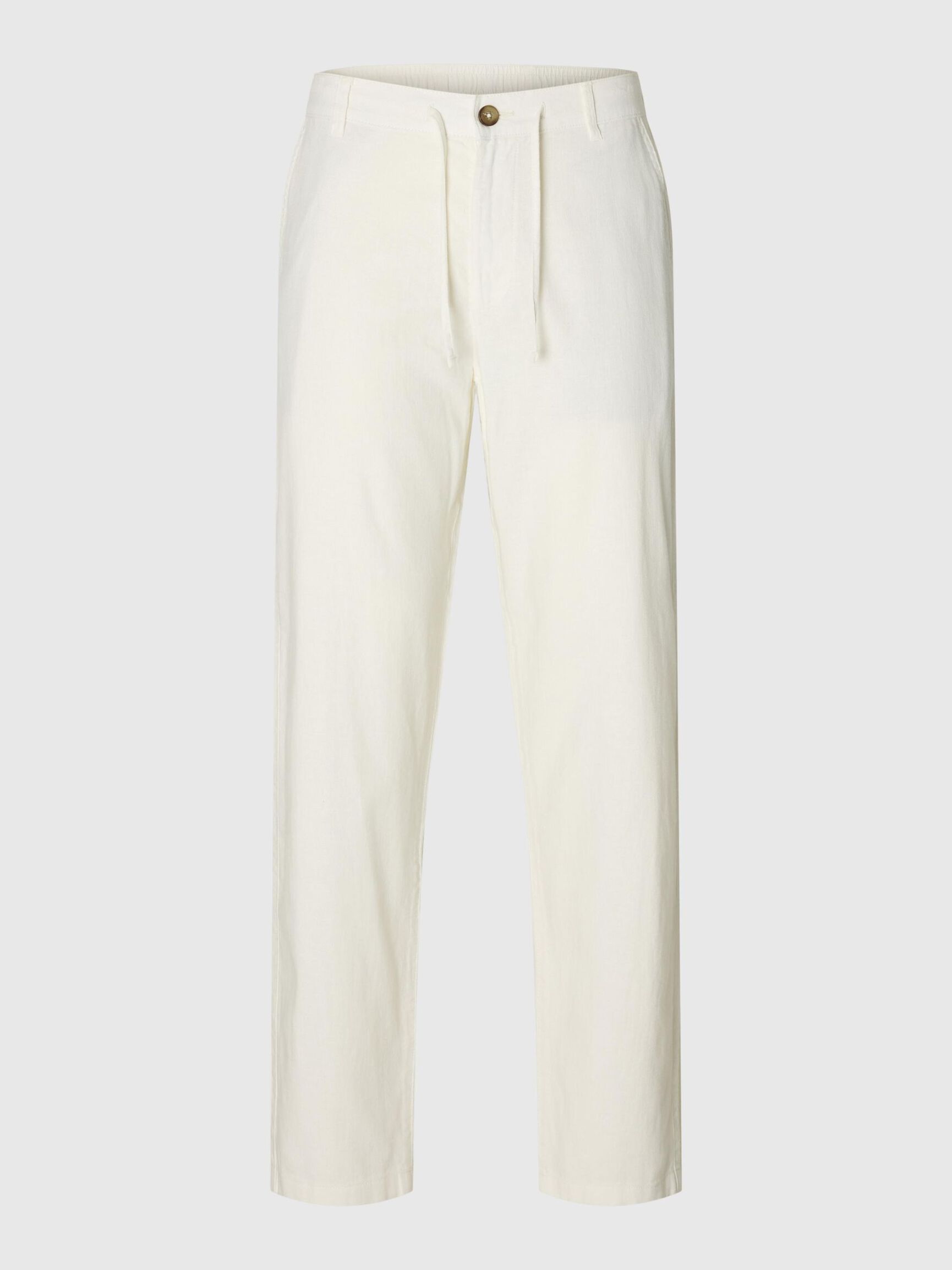 SLIM TAPERED LINEN BLEND TROUSERS, Cloud Dancer, highres