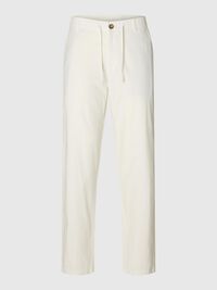SLIM TAPERED LINEN BLEND TROUSERS, Cloud Dancer, highres