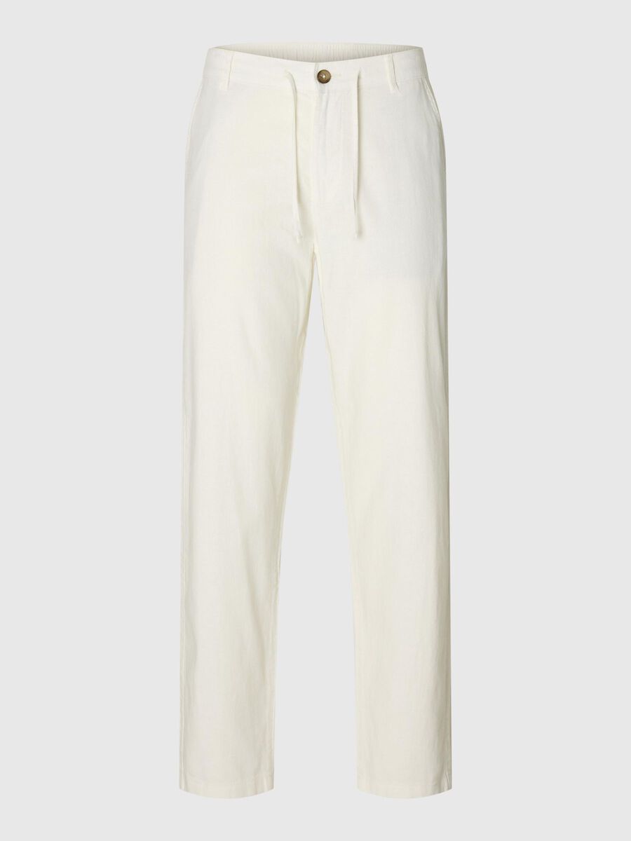 Selected SLIM TAPERED LINEN BLEND TROUSERS, Cloud Dancer, highres - 16087636_CloudDancer_001.jpg