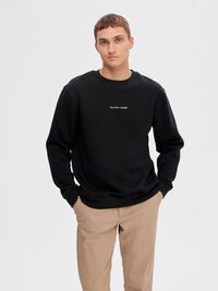 BESTICKTE SWEATSHIRT, Black, highres
