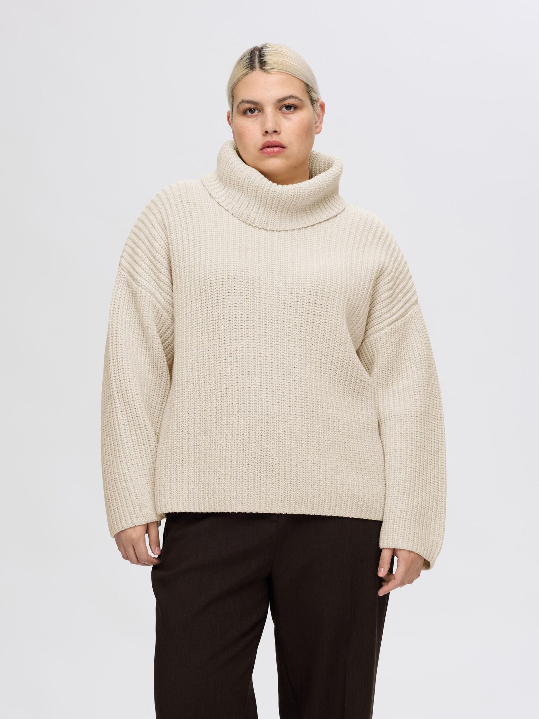 OVERSIZED TYKK STRIKKEGENSER, Birch, highres