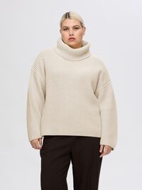 OVERSIZE GROBSTRICKPULLOVER, Birch, highres