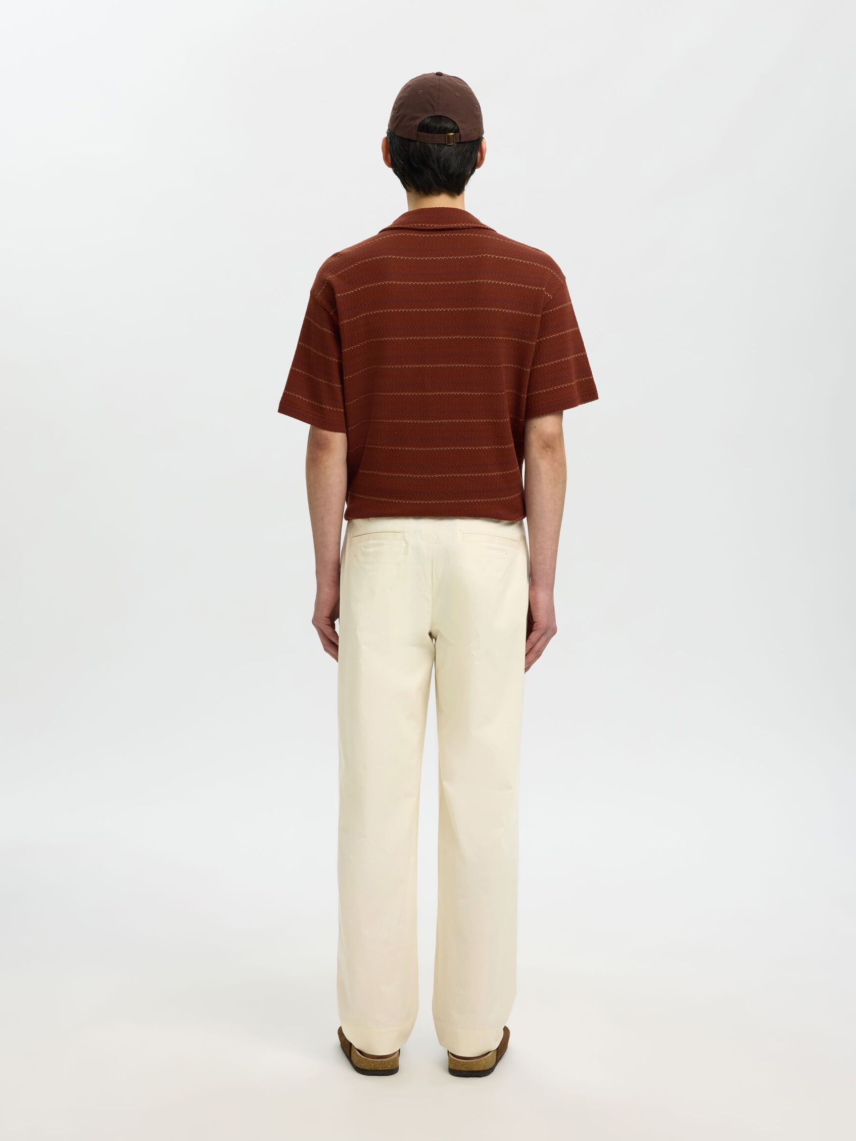 COTTON LOOSE FIT TROUSERS, Birch, highres