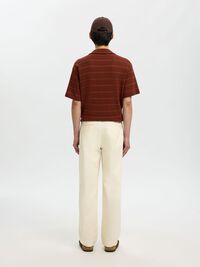 COTTON LOOSE FIT TROUSERS, Birch, highres