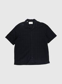 BRODERIE ANGLAISE KORTÆRMET SKJORTE, Black, highres