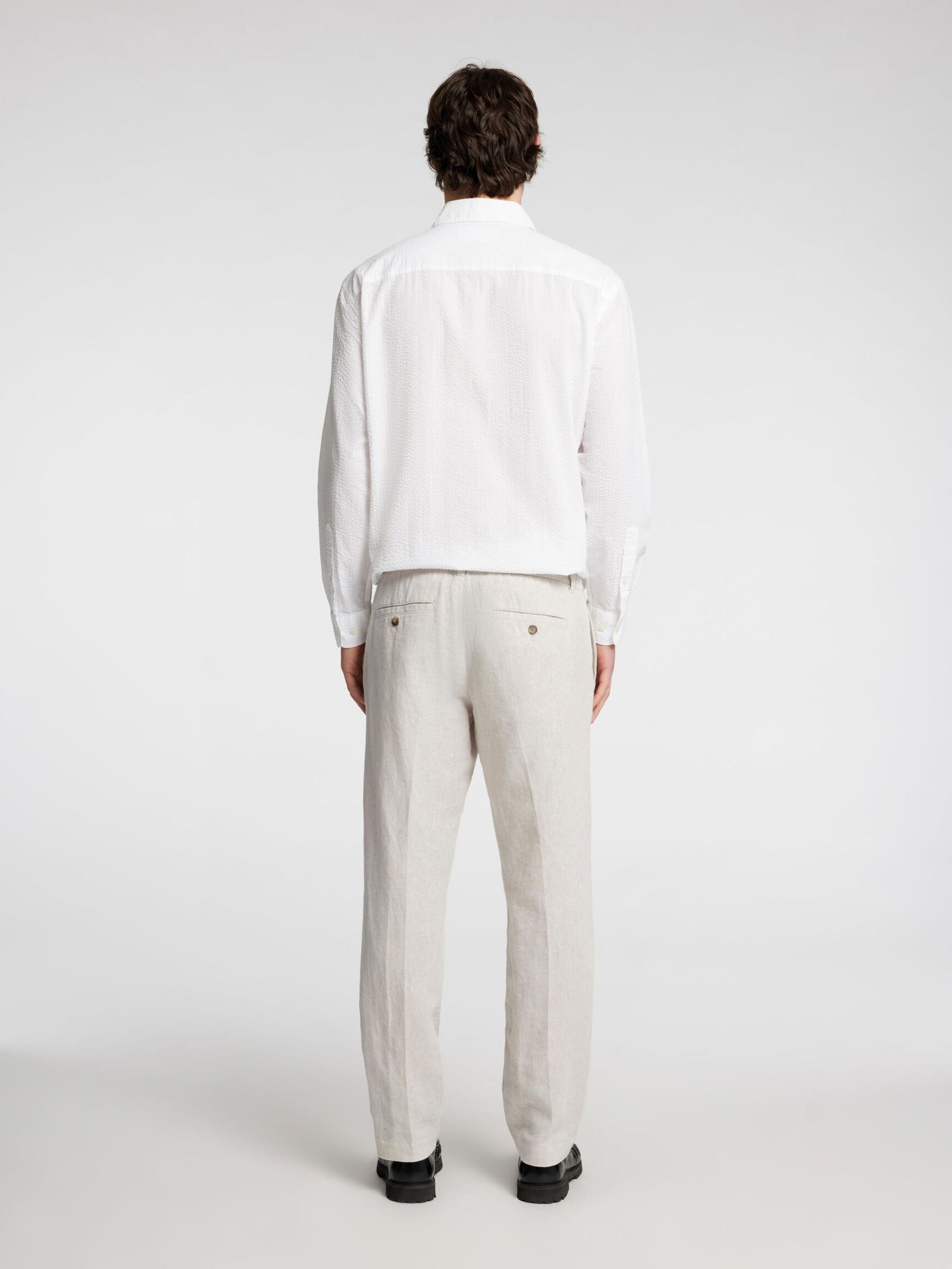 196 STRAIGHT FIT BUKSE I LINBLANDING, Pure Cashmere, highres